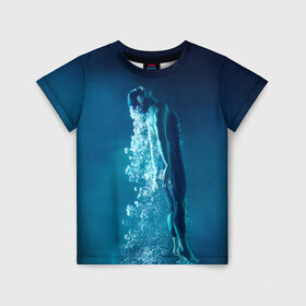 Детская футболка 3D с принтом Под водой в Белгороде, 100% гипоаллергенный полиэфир | прямой крой, круглый вырез горловины, длина до линии бедер, чуть спущенное плечо, ткань немного тянется | Тематика изображения на принте: плавание | спорт