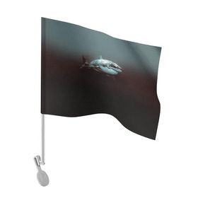 Флаг для автомобиля с принтом Акула в Белгороде, 100% полиэстер | Размер: 30*21 см | акула | море | хищник