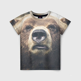 Детская футболка 3D с принтом Русский медведь в Белгороде, 100% гипоаллергенный полиэфир | прямой крой, круглый вырез горловины, длина до линии бедер, чуть спущенное плечо, ткань немного тянется | Тематика изображения на принте: медведь | россия | русский | символ | ссср