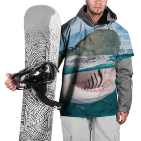 Накидка на куртку 3D с принтом Хищная акула в Белгороде, 100% полиэстер |  | акула | море | океан | природа | хищник