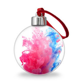 Ёлочный шар с принтом Взрыв красок в Белгороде, Пластик | Диаметр: 77 мм | краски | розовый | яркий