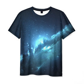 Мужская футболка 3D с принтом Atlantis Nebula в Белгороде, 100% полиэфир | прямой крой, круглый вырез горловины, длина до линии бедер | вселенная | галактика | звезда | космос | небеса