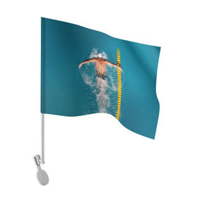 Флаг для автомобиля с принтом Баттерфляй в Белгороде, 100% полиэстер | Размер: 30*21 см | плавание | спорт