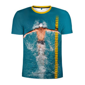 Мужская футболка 3D спортивная с принтом Баттерфляй в Белгороде, 100% полиэстер с улучшенными характеристиками | приталенный силуэт, круглая горловина, широкие плечи, сужается к линии бедра | плавание | спорт