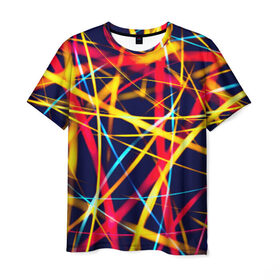 Мужская футболка 3D с принтом Blink в Белгороде, 100% полиэфир | прямой крой, круглый вырез горловины, длина до линии бедер | Тематика изображения на принте: лучи | новые | плетение | прикольные | свет | текстуры | яркие