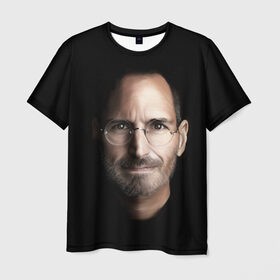 Мужская футболка 3D с принтом Стив Джобс в Белгороде, 100% полиэфир | прямой крой, круглый вырез горловины, длина до линии бедер | apple | ipad | iphone | jobs | steve | джобс | стив