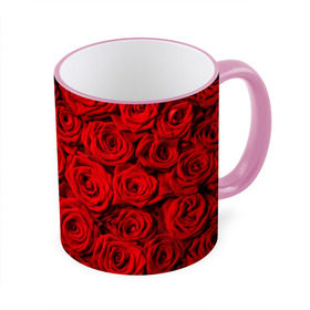 Кружка 3D с принтом Красные розы в Белгороде, керамика | ёмкость 330 мл | букет | лепесток | роза | розы | цвет | цветок