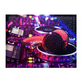 Обложка для студенческого билета с принтом DJ Mix в Белгороде, натуральная кожа | Размер: 11*8 см; Печать на всей внешней стороне | deejay | dj | диджей | музыка | наушники | пульт
