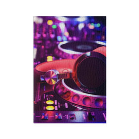 Обложка для паспорта матовая кожа с принтом DJ Mix в Белгороде, натуральная матовая кожа | размер 19,3 х 13,7 см; прозрачные пластиковые крепления | Тематика изображения на принте: deejay | dj | диджей | музыка | наушники | пульт