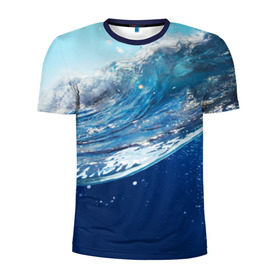 Мужская футболка 3D спортивная с принтом Стихия воды в Белгороде, 100% полиэстер с улучшенными характеристиками | приталенный силуэт, круглая горловина, широкие плечи, сужается к линии бедра | вода | волна | жидкость | море | океан | стихия