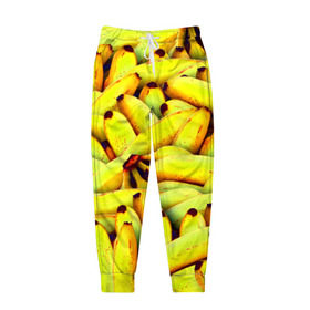 Мужские брюки 3D с принтом Банана в Белгороде, 100% полиэстер | манжеты по низу, эластичный пояс регулируется шнурком, по бокам два кармана без застежек, внутренняя часть кармана из мелкой сетки | бананы | еда | желтые | популярные | прикольные | фрукты