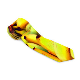 Галстук 3D с принтом Банана в Белгороде, 100% полиэстер | Длина 148 см; Плотность 150-180 г/м2 | Тематика изображения на принте: бананы | еда | желтые | популярные | прикольные | фрукты