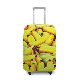 Чехол для чемодана 3D с принтом Банана в Белгороде, 86% полиэфир, 14% спандекс | двустороннее нанесение принта, прорези для ручек и колес | бананы | еда | желтые | популярные | прикольные | фрукты