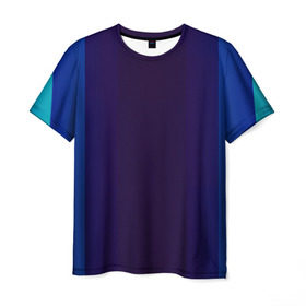 Мужская футболка 3D с принтом Blue в Белгороде, 100% полиэфир | прямой крой, круглый вырез горловины, длина до линии бедер | полосы | разноцветный | яркий