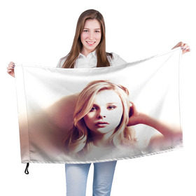 Флаг 3D с принтом Хлоя Грейс Морец в Белгороде, 100% полиэстер | плотность ткани — 95 г/м2, размер — 67 х 109 см. Принт наносится с одной стороны | chloe | moretz | волна | кино | пипец