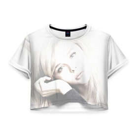 Женская футболка 3D укороченная с принтом Хлоя Морец в Белгороде, 100% полиэстер | круглая горловина, длина футболки до линии талии, рукава с отворотами | chloe | moretz | волна | кино | пипец