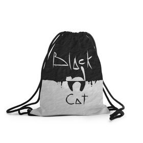 Рюкзак-мешок 3D с принтом Black cat в Белгороде, 100% полиэстер | плотность ткани — 200 г/м2, размер — 35 х 45 см; лямки — толстые шнурки, застежка на шнуровке, без карманов и подкладки | черный кот