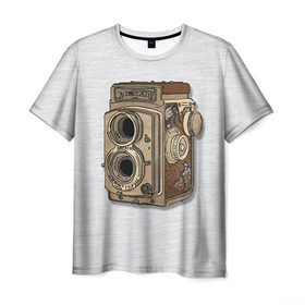 Мужская футболка 3D с принтом Фотоаппарат в Белгороде, 100% полиэфир | прямой крой, круглый вырез горловины, длина до линии бедер | camera | зеркалка | камера | фотик | фото | фотоаппарат | фотографировать
