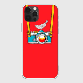 Чехол для iPhone 12 Pro Max с принтом Фотоаппарат с птичкой в Белгороде, Силикон |  | Тематика изображения на принте: camera | зеркалка | камера | птичка | фотик | фото | фотоаппарат | фотографировать