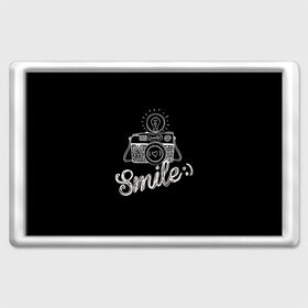 Магнит 45*70 с принтом Smile в Белгороде, Пластик | Размер: 78*52 мм; Размер печати: 70*45 | Тематика изображения на принте: camera | smile | вспышка | зеркалка | камера | фотик | фото | фотоаппарат | фотографировать