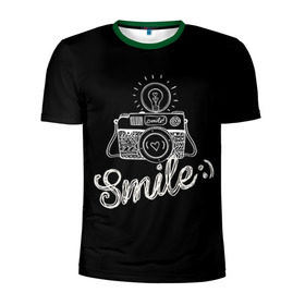 Мужская футболка 3D спортивная с принтом Smile в Белгороде, 100% полиэстер с улучшенными характеристиками | приталенный силуэт, круглая горловина, широкие плечи, сужается к линии бедра | camera | smile | вспышка | зеркалка | камера | фотик | фото | фотоаппарат | фотографировать