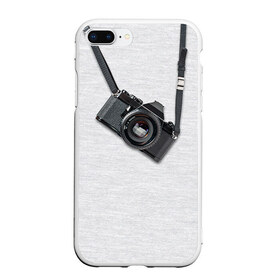 Чехол для iPhone 7Plus/8 Plus матовый с принтом Фотоаппарат на груди в Белгороде, Силикон | Область печати: задняя сторона чехла, без боковых панелей | camera | зеркалка | камера | фотик | фото | фотоаппарат | фотографировать