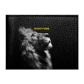 Обложка для студенческого билета с принтом Greatness (Величие) в Белгороде, натуральная кожа | Размер: 11*8 см; Печать на всей внешней стороне | lion | великий | киска | кот | кошка | лев | сильный