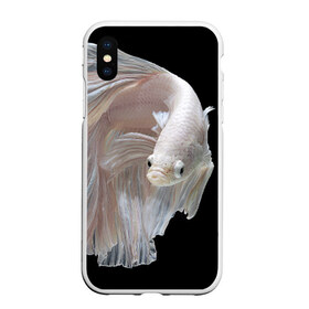 Чехол для iPhone XS Max матовый с принтом Бойцовая рыбка в Белгороде, Силикон | Область печати: задняя сторона чехла, без боковых панелей | аквариумная | бойцовая | красивый | плавники | рыба | рыбка | хвост | япаонская