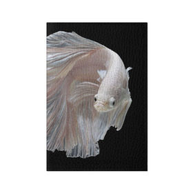 Обложка для паспорта матовая кожа с принтом Бойцовая рыбка в Белгороде, натуральная матовая кожа | размер 19,3 х 13,7 см; прозрачные пластиковые крепления | аквариумная | бойцовая | красивый | плавники | рыба | рыбка | хвост | япаонская