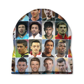 Шапка 3D с принтом Лучшие футболисты в Белгороде, 100% полиэстер | универсальный размер, печать по всей поверхности изделия | великие | звёзды | знаменитости | игроки | легендарные | лучшие | самые крутые | футбол | футболисты | элита