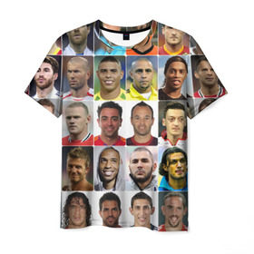 Мужская футболка 3D с принтом Великие футболисты в Белгороде, 100% полиэфир | прямой крой, круглый вырез горловины, длина до линии бедер | великие | звёзды | знаменитости | игроки | легендарные | лучшие | самые крутые | футбол | футболисты | элита