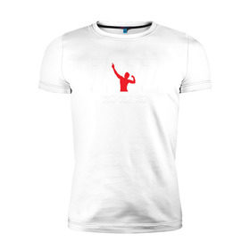 Мужская футболка премиум с принтом Zyzz White в Белгороде, 92% хлопок, 8% лайкра | приталенный силуэт, круглый вырез ворота, длина до линии бедра, короткий рукав | bodybuilding | zyzz | бодибилдинг | зиз | качок | мышцы