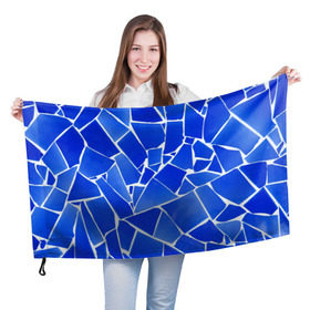 Флаг 3D с принтом Битое стекло в Белгороде, 100% полиэстер | плотность ткани — 95 г/м2, размер — 67 х 109 см. Принт наносится с одной стороны | абстракция | витраж | мозаика | стекло