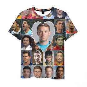 Мужская футболка 3D с принтом Мануэль Нойер - лучший в Белгороде, 100% полиэфир | прямой крой, круглый вырез горловины, длина до линии бедер | manuel neuer | бавария | германия | лучшие футболисты | любимый игрок | мануэль нойер | самый крутой | я люблю