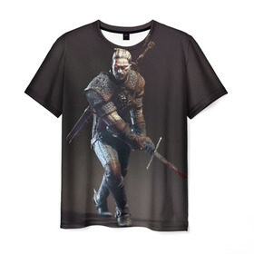 Мужская футболка 3D с принтом Witcher 3 в Белгороде, 100% полиэфир | прямой крой, круглый вырез горловины, длина до линии бедер | gerald | wild hunt | witcher | ведьмак | геральд | дикая охота