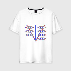 Женская футболка хлопок Oversize с принтом Евангелион Glitch в Белгороде, 100% хлопок | свободный крой, круглый ворот, спущенный рукав, длина до линии бедер
 | eva | evangelion | glitch