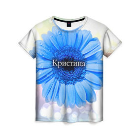 Женская футболка 3D с принтом Кристина в Белгороде, 100% полиэфир ( синтетическое хлопкоподобное полотно) | прямой крой, круглый вырез горловины, длина до линии бедер | девушке | имя | кристина | любимой | подарок | подарок любимой | подарок на 8 марта | подарок на день рождения | с 8 марта | цветок | цветы