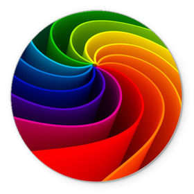 Коврик круглый с принтом Радуга цвета в Белгороде, резина и полиэстер | круглая форма, изображение наносится на всю лицевую часть | гамма | зеленый | красный | радуга | синий | цвет
