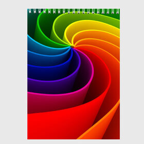 Скетчбук с принтом Радуга цвета в Белгороде, 100% бумага
 | 48 листов, плотность листов — 100 г/м2, плотность картонной обложки — 250 г/м2. Листы скреплены сверху удобной пружинной спиралью | Тематика изображения на принте: гамма | зеленый | красный | радуга | синий | цвет