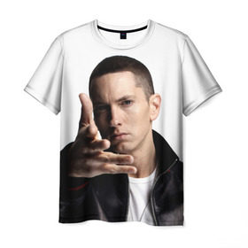 Мужская футболка 3D с принтом Eminem в Белгороде, 100% полиэфир | прямой крой, круглый вырез горловины, длина до линии бедер | Тематика изображения на принте: eminem | music | rap | usa | музыка | рэп | сша | эминем