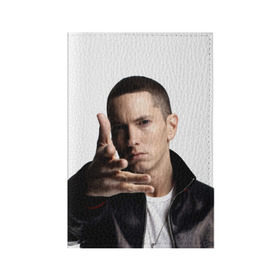 Обложка для паспорта матовая кожа с принтом Eminem в Белгороде, натуральная матовая кожа | размер 19,3 х 13,7 см; прозрачные пластиковые крепления | Тематика изображения на принте: eminem | music | rap | usa | музыка | рэп | сша | эминем