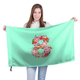 Флаг 3D с принтом 8 Марта в Белгороде, 100% полиэстер | плотность ткани — 95 г/м2, размер — 67 х 109 см. Принт наносится с одной стороны | 8 марта | жене | подарок | подарок 8 марта | подарок девушке | подарок жене | подарок любимой | праздник | цветы