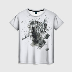 Женская футболка 3D с принтом Пила в Белгороде, 100% полиэфир ( синтетическое хлопкоподобное полотно) | прямой крой, круглый вырез горловины, длина до линии бедер | saw | ужасы | хоррор