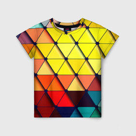 Детская футболка 3D с принтом Треугольник в Белгороде, 100% гипоаллергенный полиэфир | прямой крой, круглый вырез горловины, длина до линии бедер, чуть спущенное плечо, ткань немного тянется | абстракции | мозаика | прикольные | текстуры | треугольник