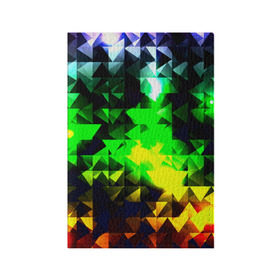 Обложка для паспорта матовая кожа с принтом Сrystal в Белгороде, натуральная матовая кожа | размер 19,3 х 13,7 см; прозрачные пластиковые крепления | green | абстракции | гранж | мозаика | стекло | текстуры
