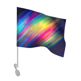 Флаг для автомобиля с принтом Радужные полосы в Белгороде, 100% полиэстер | Размер: 30*21 см | линии | новые | полосы | прикольные | радуга | текстуры