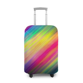 Чехол для чемодана 3D с принтом Радужные полосы в Белгороде, 86% полиэфир, 14% спандекс | двустороннее нанесение принта, прорези для ручек и колес | линии | новые | полосы | прикольные | радуга | текстуры