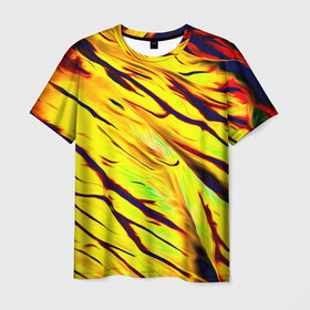 Мужская футболка 3D с принтом Кислота в Белгороде, 100% полиэфир | прямой крой, круглый вырез горловины, длина до линии бедер | new | абстракции | кислота | краска | прикольные | яркие