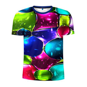 Мужская футболка 3D спортивная с принтом Мозаика(стекло) в Белгороде, 100% полиэстер с улучшенными характеристиками | приталенный силуэт, круглая горловина, широкие плечи, сужается к линии бедра | green | абстракции | гранж | мозаика | стекло | текстуры