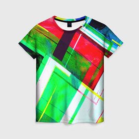Женская футболка 3D с принтом Geometrical в Белгороде, 100% полиэфир ( синтетическое хлопкоподобное полотно) | прямой крой, круглый вырез горловины, длина до линии бедер | geometrical | геометрия | кубики | прикольные | текстуры
